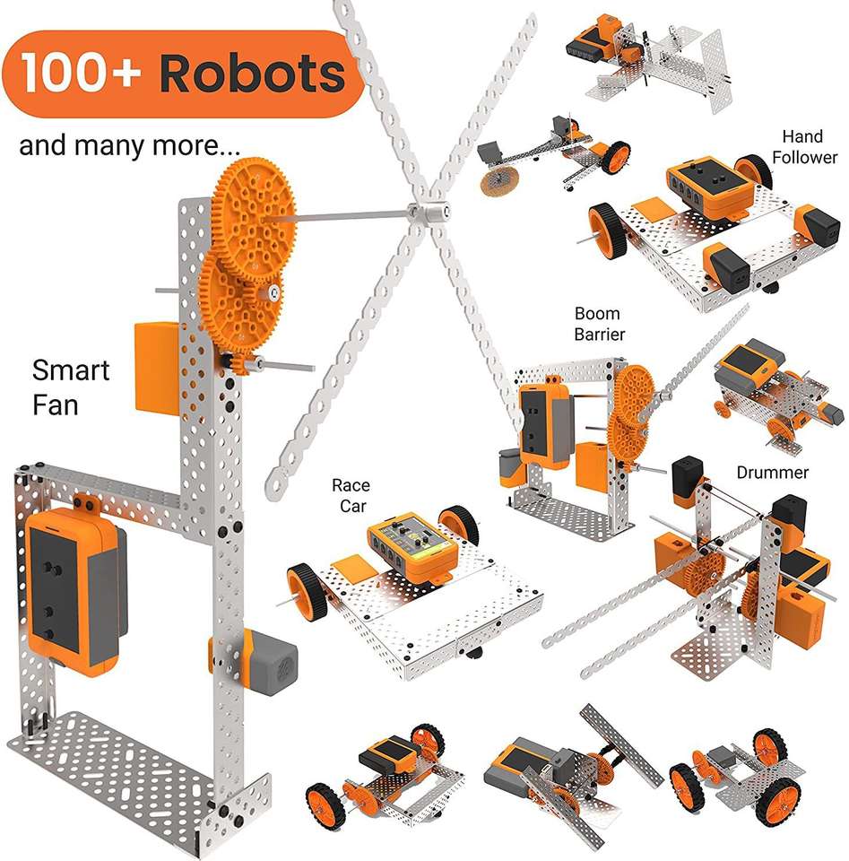 Avishkaar Box Robotics Starter Kit with 120 parts make 100 robots Learn ...