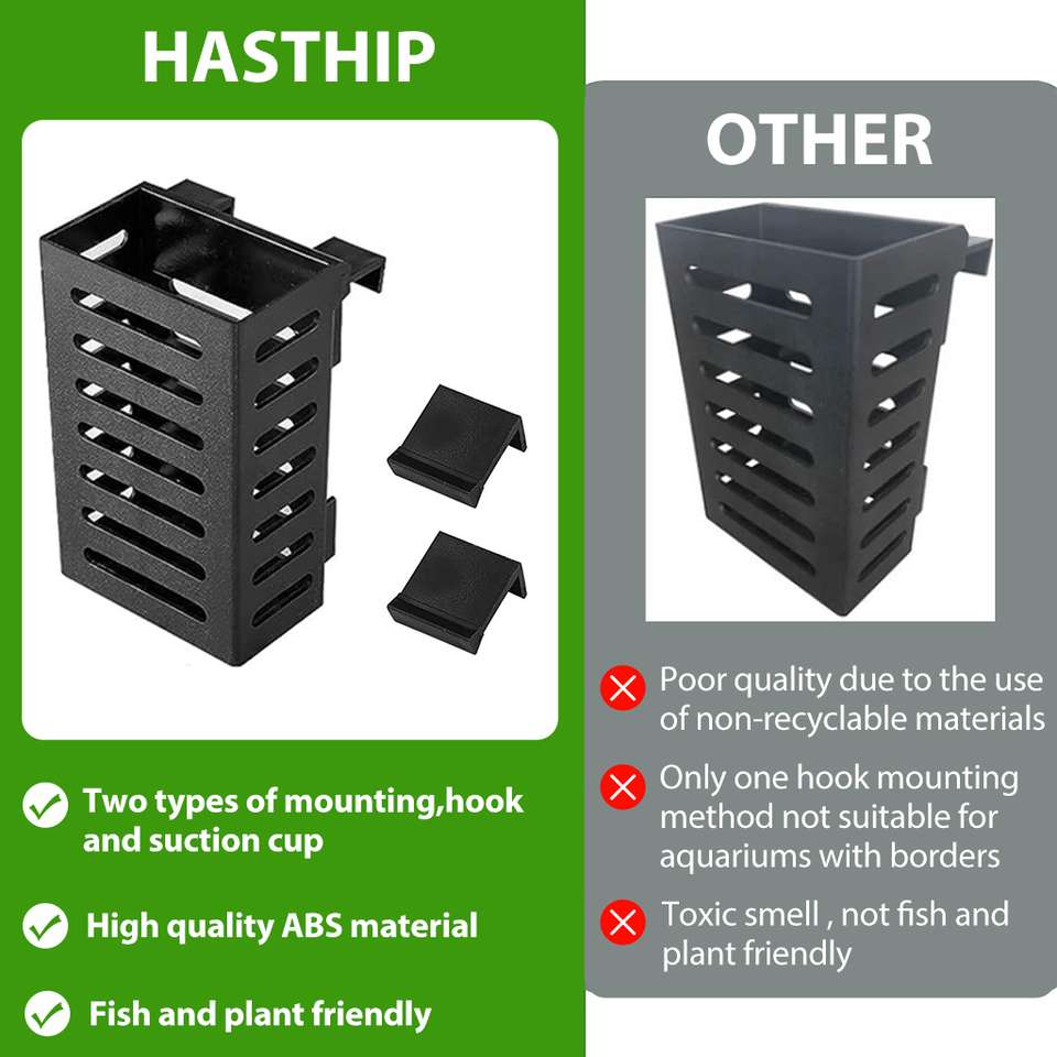 HASTHIP Aquarium Plant Holder with Hooks and Suction Cups, Fish Tank ...