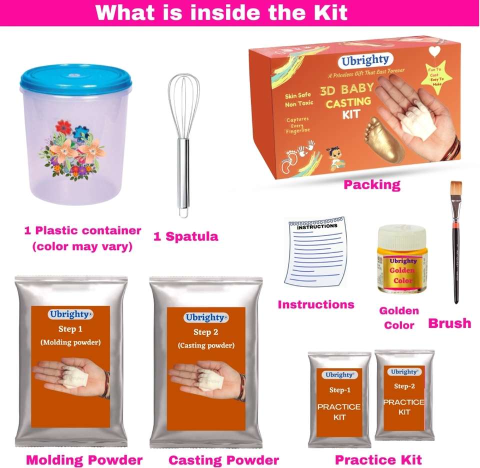 Ubrighty Ubrighty 3D Hand and Foot Casting Kit for Baby (Molding Powder 350gm ...