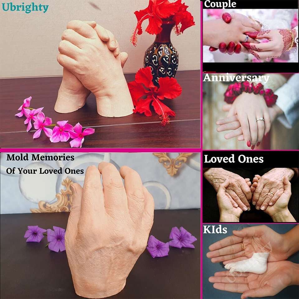 Ubrighty Ubrighty Hand Casting Kit for Couples, Baby, Gift, 3D Moulding Powder ...