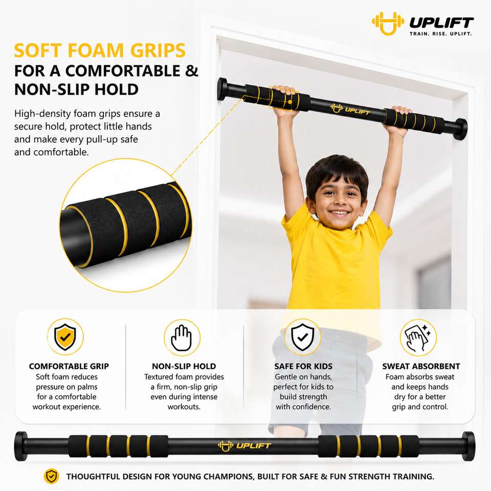 UPLIFT INDIA Adjustable Pull Up Bar for Door(62–100cm), Gym Rod For ...