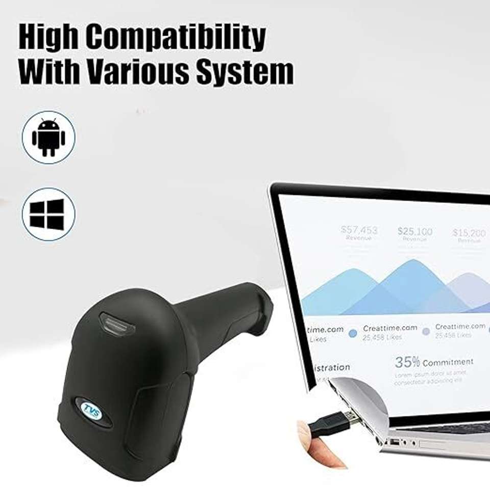 Barcode Reader Camera Style TVS BS-i201 G Scanner Bluetooth 1D 2D Handheld Barcode Reader 2D Camera ...