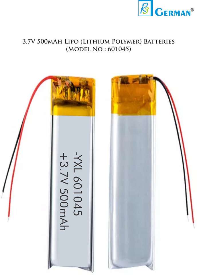 Lithium Battery R3 R3 GERMAN 601045 Lipo - Single Cell 3.7V 500mAh Lithium Polymer Battery ...