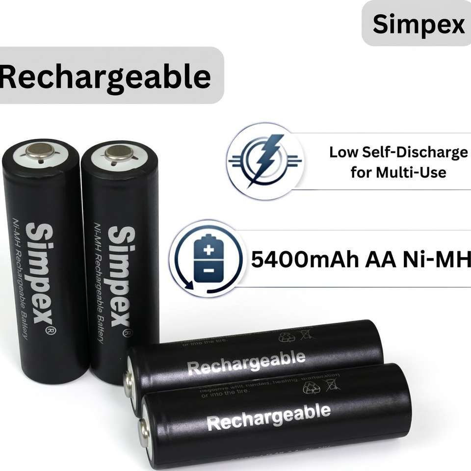 Simpex 666 Universal Corded Charger Combo With 5400 mAh Ni-MH AAx4 ...