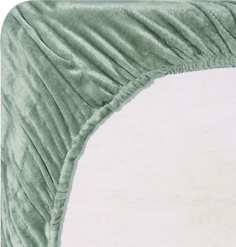 CRAFTEAL Velvet King Fitted (Elastic) 300 TC Solid 1 Bedsheet with 2 ...