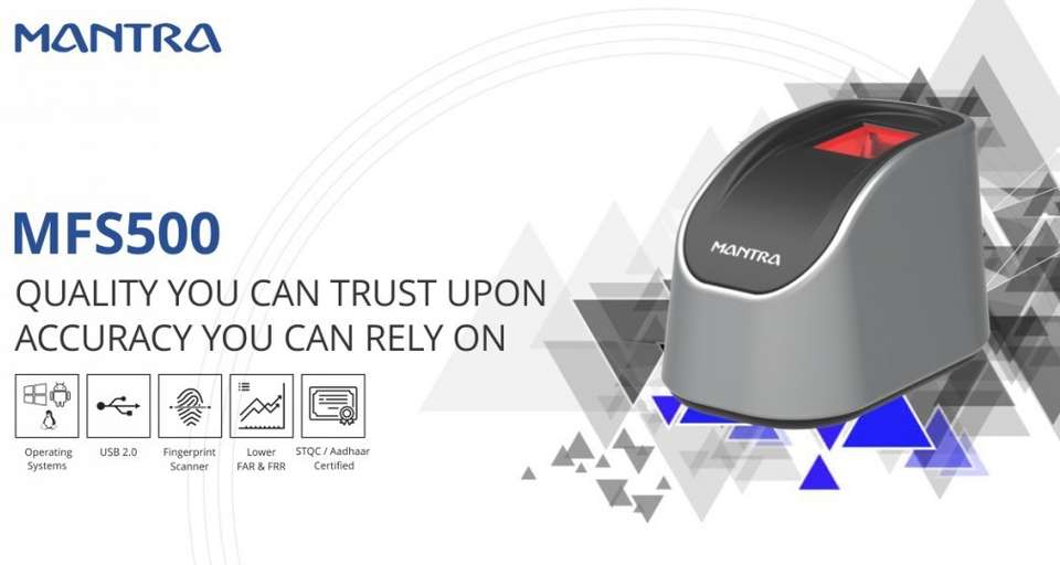 MANTRA MFS 500 (USB) BIOMETRIC FINGERPRINT SCANNER -RD SERVICE FREE ...