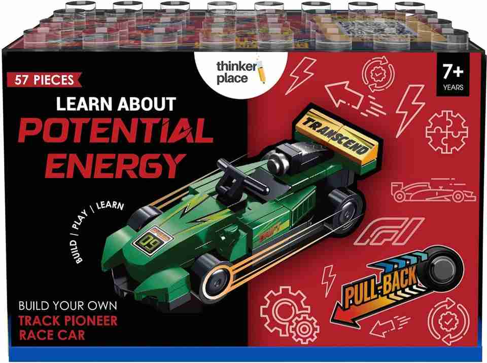 ThinkerPlace Track Pioneer F1 Pull Back Racing Car Building Set - 57 ...