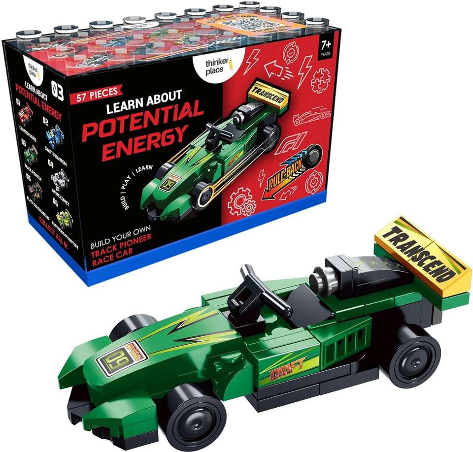 ThinkerPlace Track Pioneer F1 Pull Back Racing Car Building Set - 57 ...