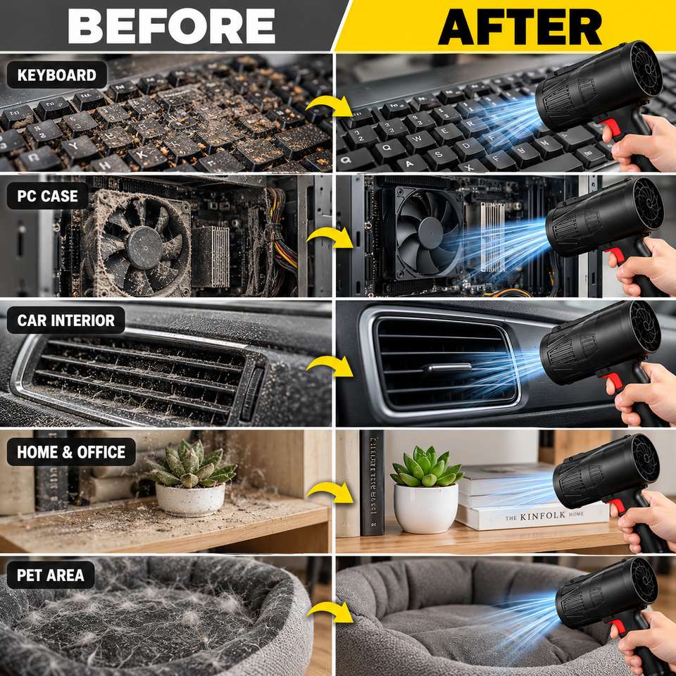 ATOMWISE 48V Turbo Air Blower Rechargeable Air Duster for Car & Home ...