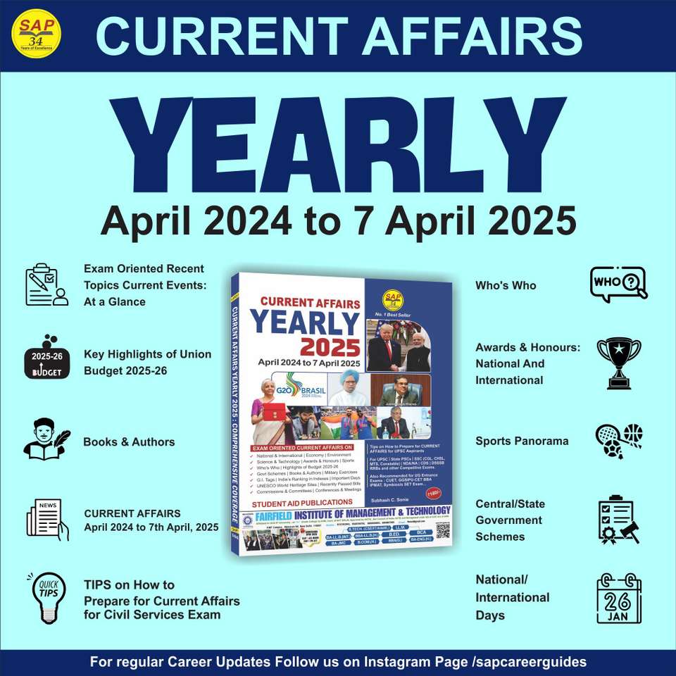 Current Affairs Yearly 2025 (April 2024 to 7 April 2025) Latest in ...