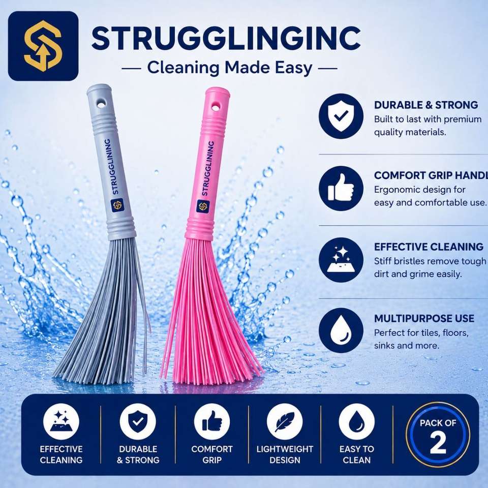 STRUGGLINGINC Slim plastic kharata broom Plastic Wet and Dry Broom ...