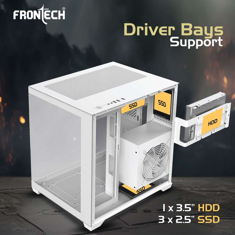 Frontech Computer Case Frontech NEBULA Gaming Computer Case | 2+1 USB(1.1&3.0), Glass Panel ...