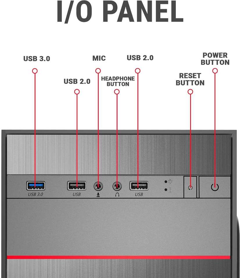 Ant Esports Si27 Value Series Gaming Computer Case Mid Tower Cabinet ...