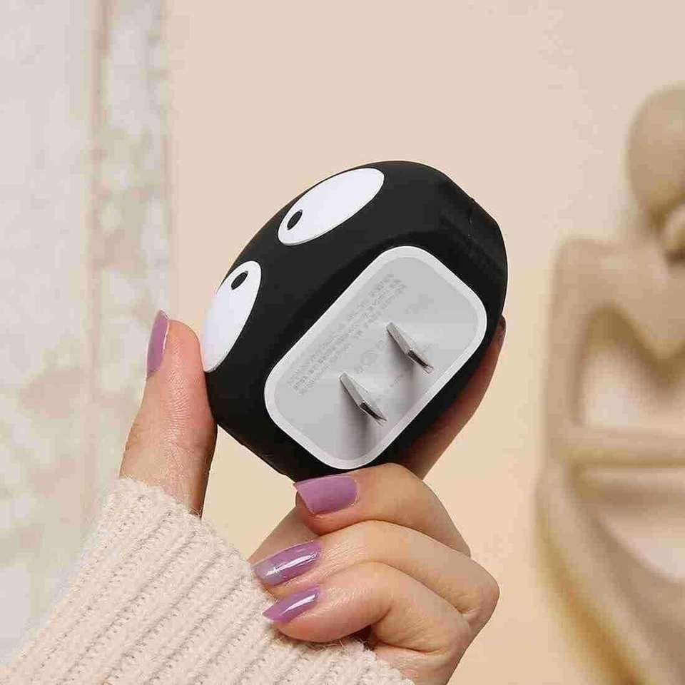 KNJ Soot Sprite Style Charger Cover for 18W & 20W – Cute Black Cable ...