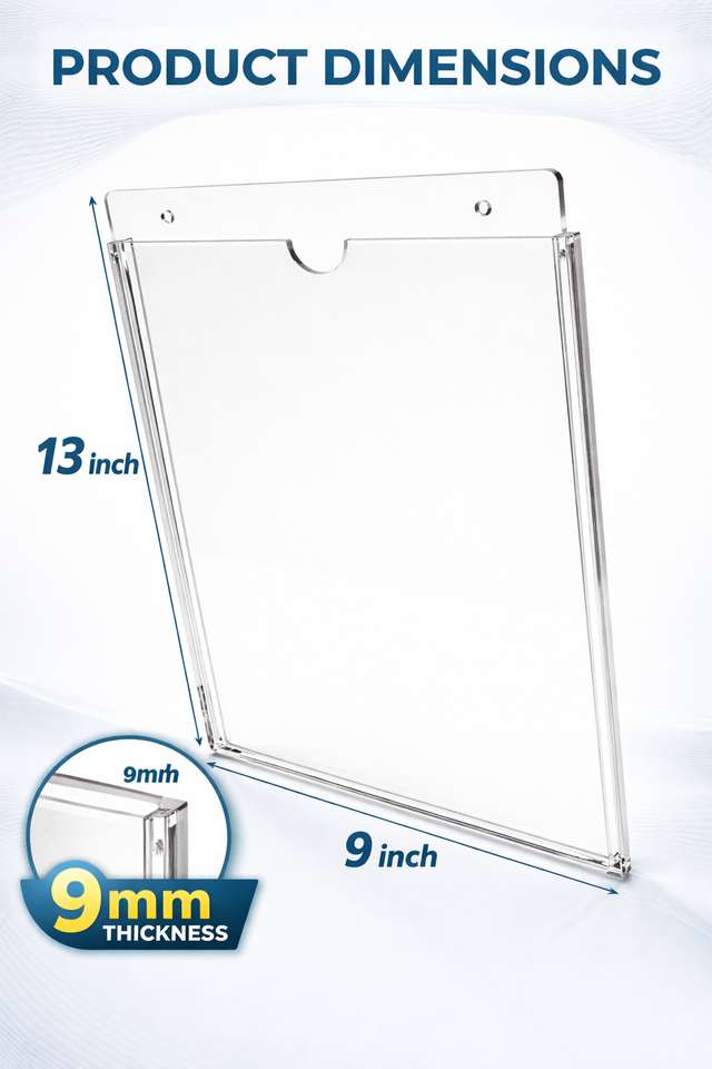 Porpoise Acrylic Sign Holder A4 Wall Mount, Document Display Frame 13 x ...