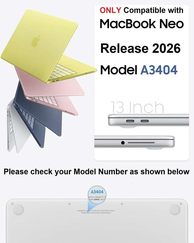 Midkart Front & Back Case for MacBook Neo Case 13 inch 2026 Release ...
