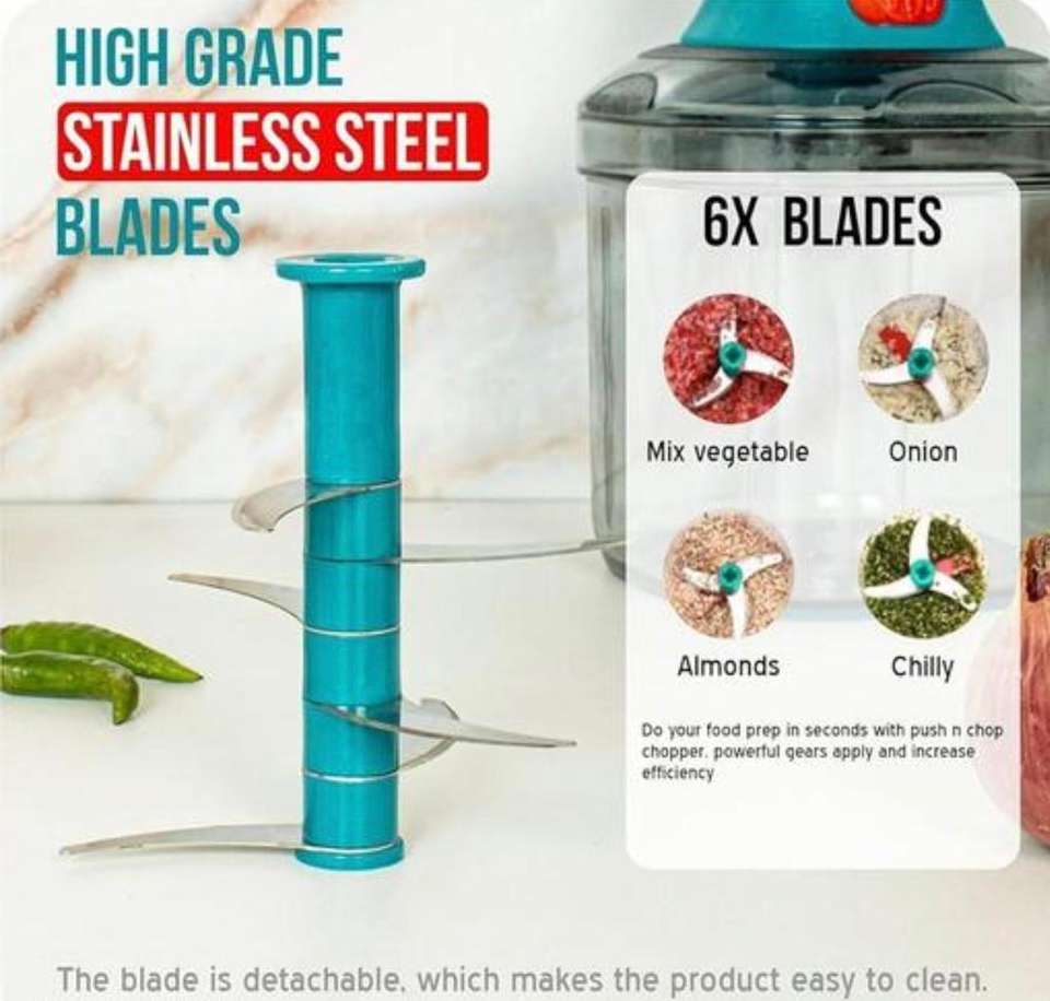 Bizzerer BIZZARE BAZAR DURABLE HAND PUSH CHOPPER WITH 1100 ML CAPACITY FOR ...