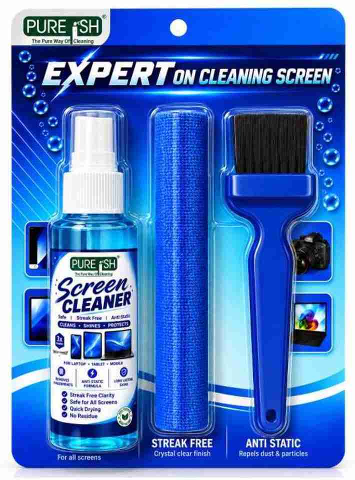 SANEHA 3-in-1 Screen Cleaner Kit with Liquid Spray, Microfiber Cloth ...