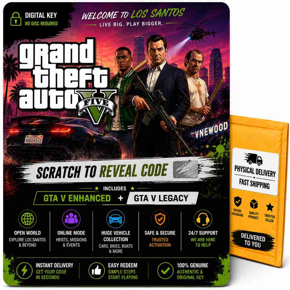 GTA 5 PC Game Key – Grand Theft Auto V Product Key Enhanced Edition ...