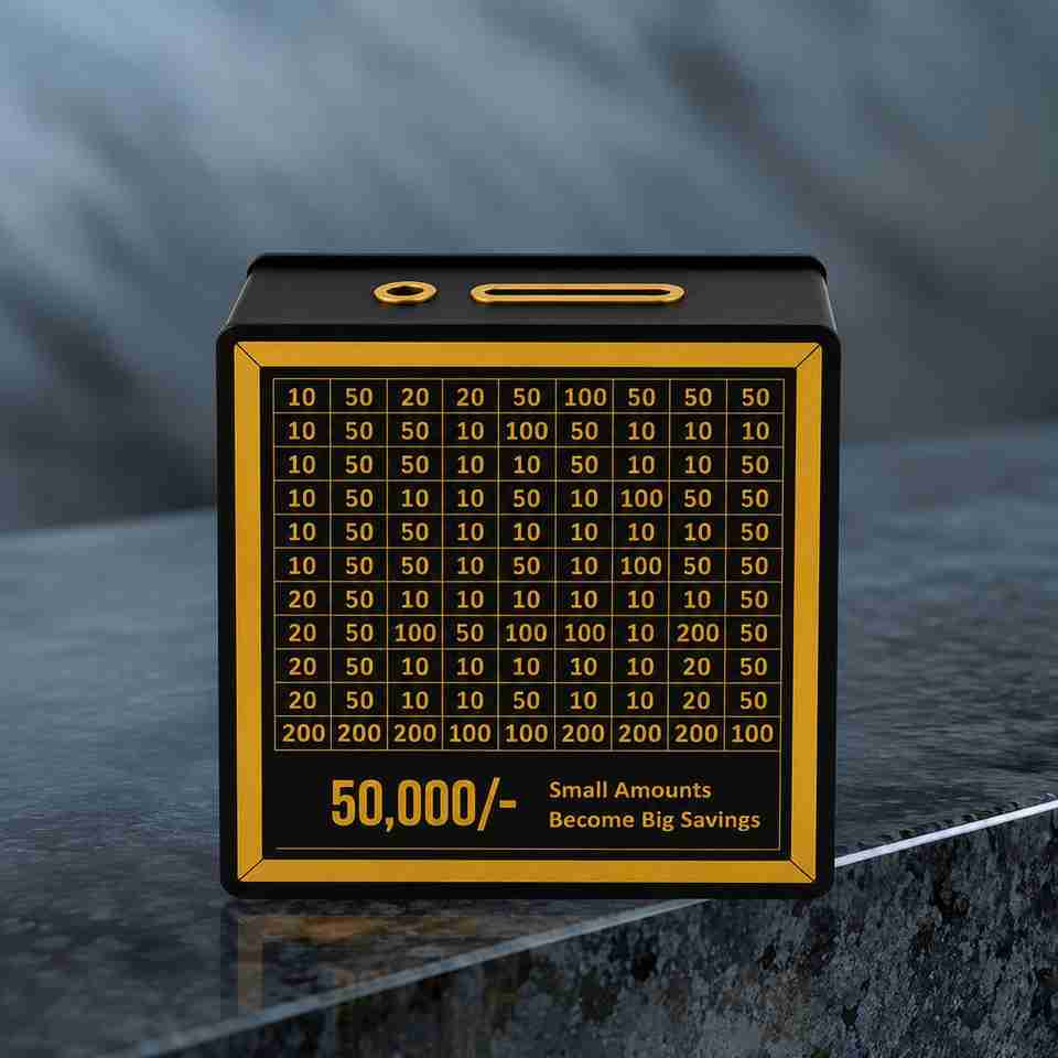 VISACHI ₹50K Wooden Budget Saving Challenge Money Bank with Durable MDF ...