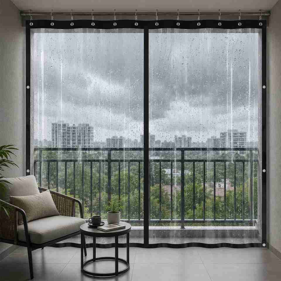 Key Card Raft Lifekrafts 213 cm (7 ft) Sliding/Patio Door PVC Transparent Curtain ...