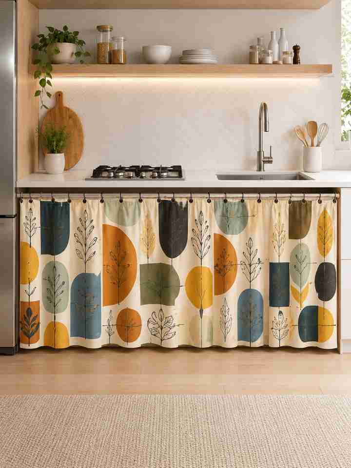 Kitchen Sink Key DRAPIX 150 cm (5 ft) Kitchen Sink Polyester Blackout Curtain Single ...