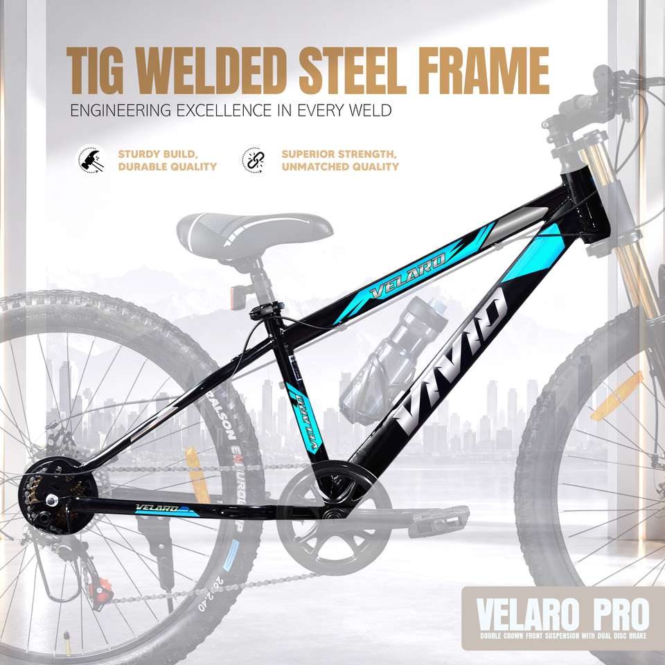 VIVID Valero Pro 26T MTB Cycle for Men, Double Crown Front Suspension ...