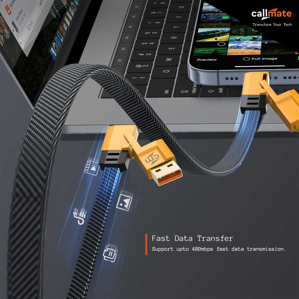 Callmate USB Type C Cable 1.5 m 4 in 1 65W Metal Fast Charging & Data ...
