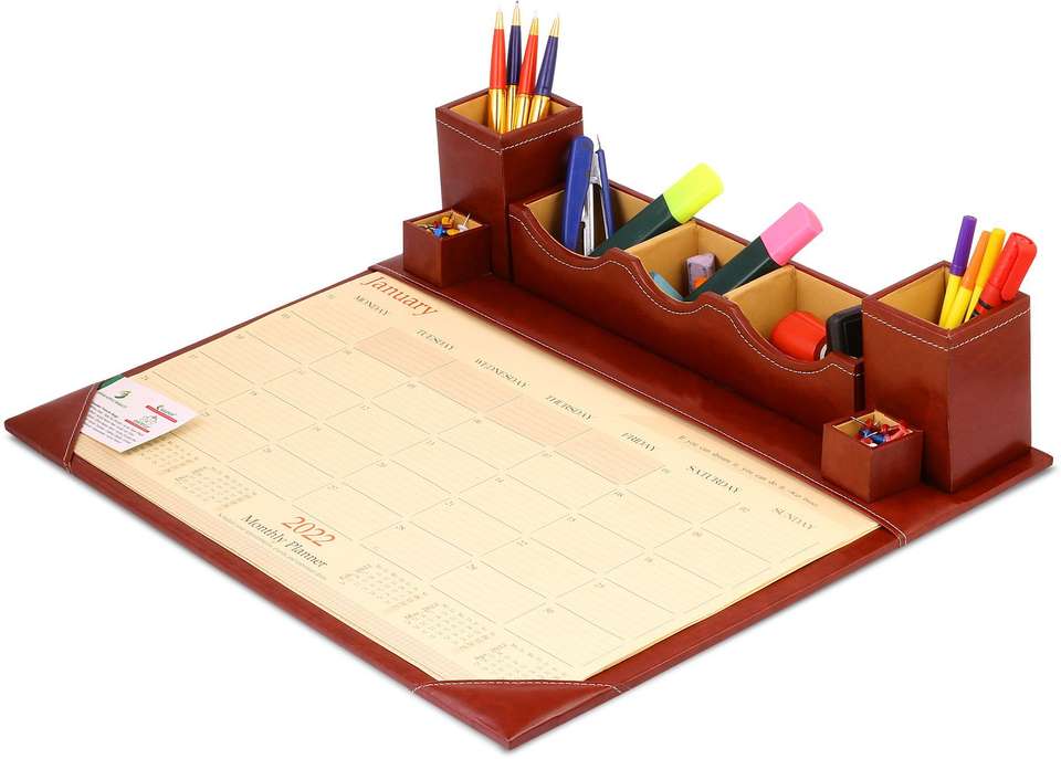 Flipkart.com | RASPER 7 Compartments 2026 Brown Leather Desk Planner ...