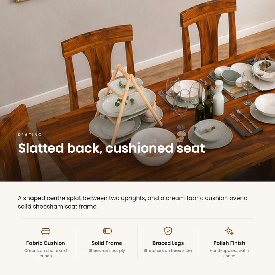 Chair Notifier Ganpati Arts Maron Sheesham Wood Dining Table with 4 Chairs & 1 Bench ...