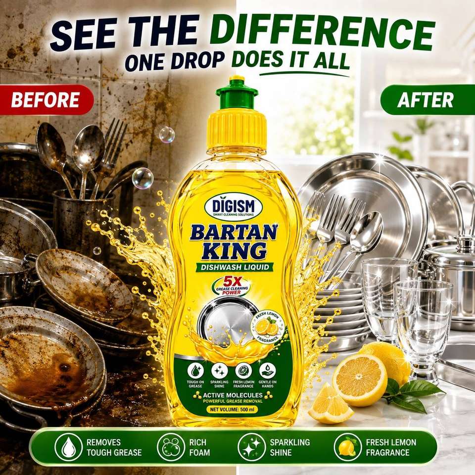 DIGISM Multipurpose Dishwashing Liquid | Deep Cleaning Formula for ...