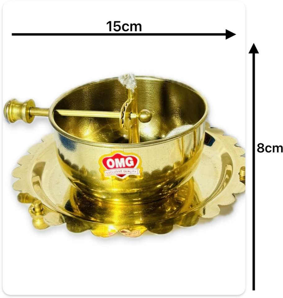 BRASSOMG akhand jyot diya with wick lifting screw / akhand jyot/ deepak ...