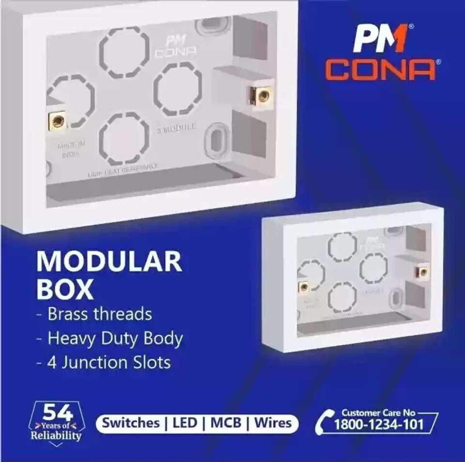 PM Cona (6708) PVC Surface Box 8M Hz, PACK OF 2, Wall Plate Price in ...