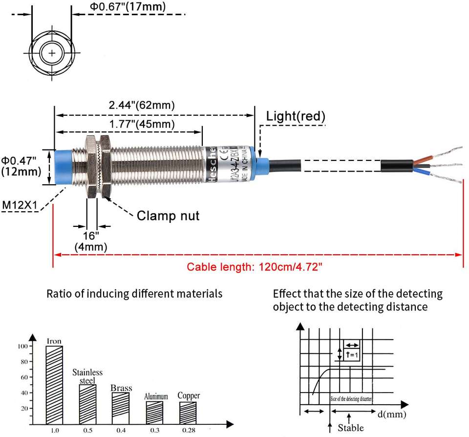 HouseOfCommon Proximity Switch Lj12A3-4-Z/Bx Inductive Proximity Sensor ...