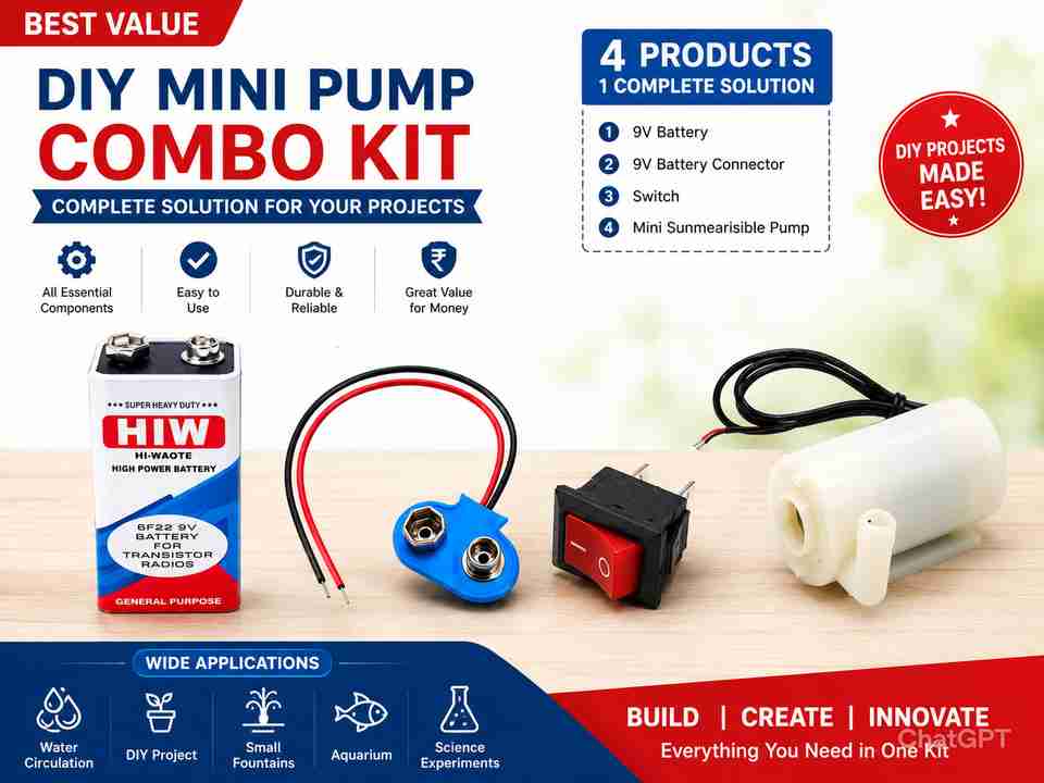 ud tech Mini Submersible Water Pump DC 9V ORIGINAL Electronic ...