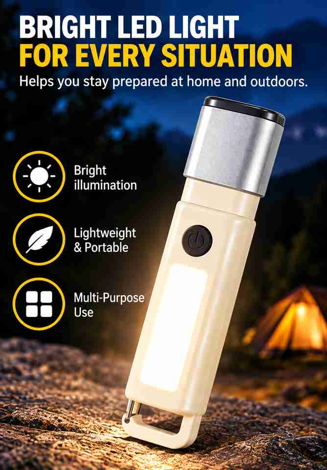 Cinefx Rechargeable Emergency Light, Type-C, 5 Hrs Backup, Hook, LED ...