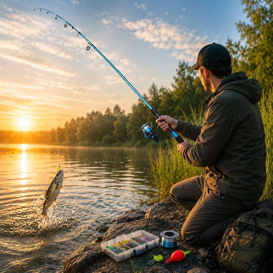 Blak R Fish Hooksmith 180 CM (5.9 FT) Complete Fishing Starter Kit Telescopic ...