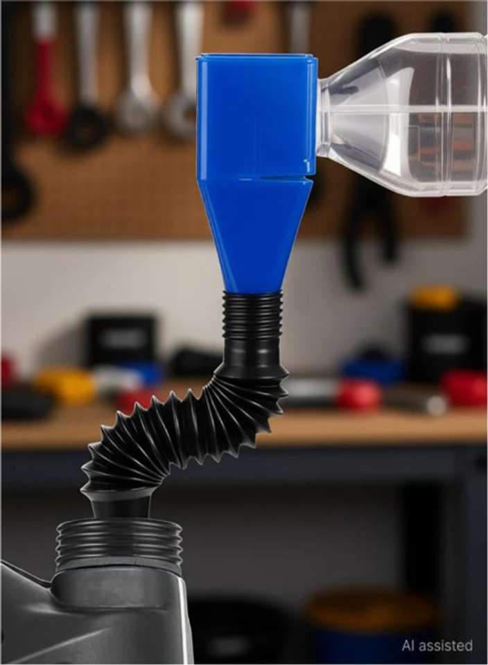 Poly Funnels ARK Multifunctional Plastic Long Neck Oil Funnel, Flexible Universal ...