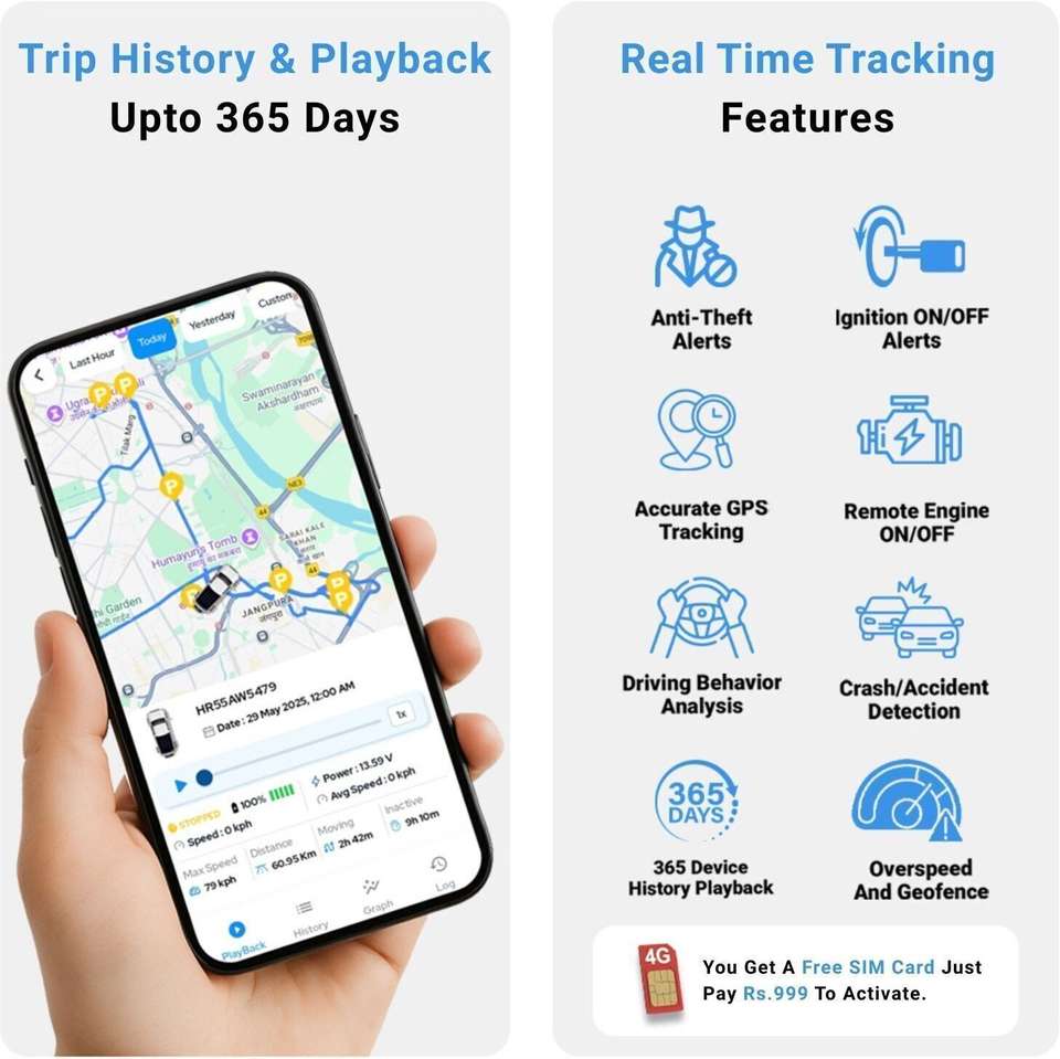 BoldTrack GPS Tracker for Bike, Car, Truck, Bus with Remote Engine Lock ...