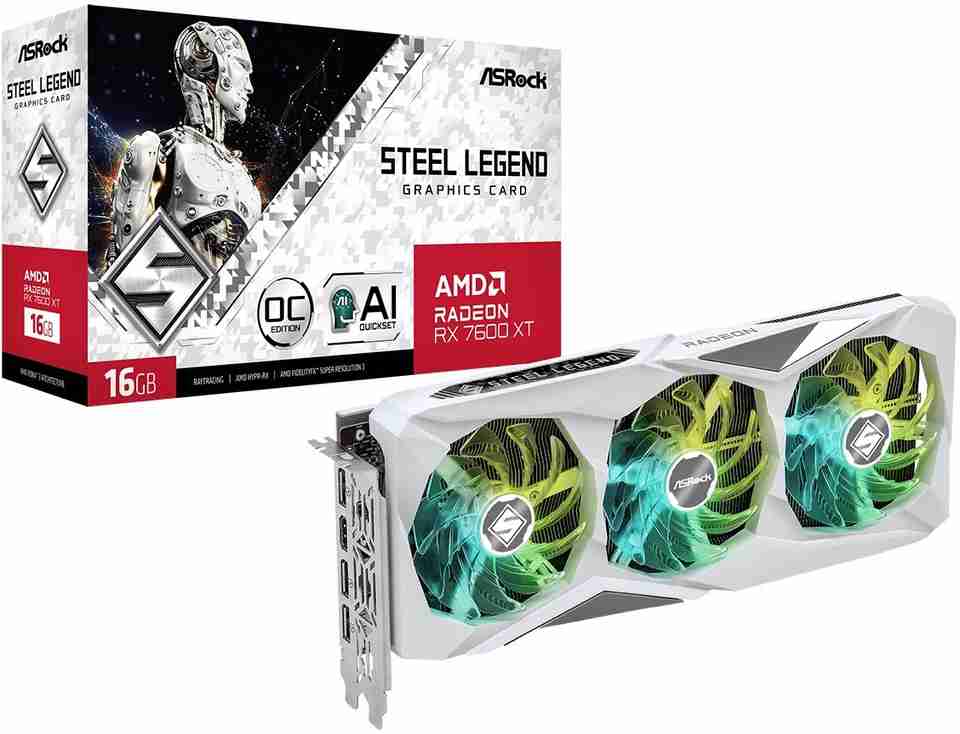 ASRock RX 7600 XT GDDR6 16 GB AMD Radeon Chipset 128 bit 2810 MHz ...