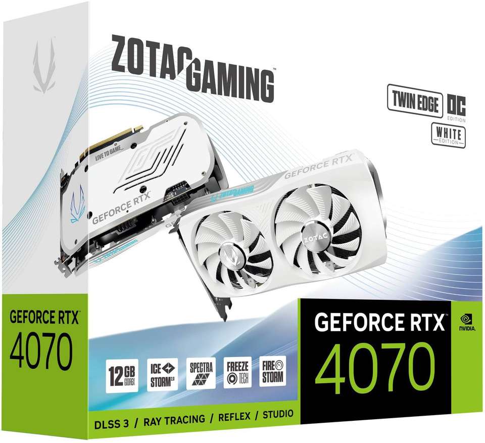ZOTAC GEFORCE RTX 4070 Twin Edge OC White Edition GDDR6X 12 GB NVIDIA ...