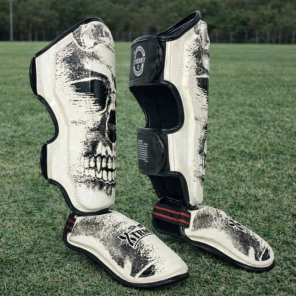 Instep XtremeX Skull Shin Instep Guard for MMA, Muaythai, Kickboxing, Shin ...