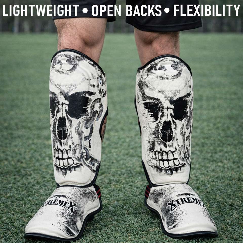 Instep XtremeX Skull Shin Instep Guard for MMA, Muaythai, Kickboxing, Shin ...