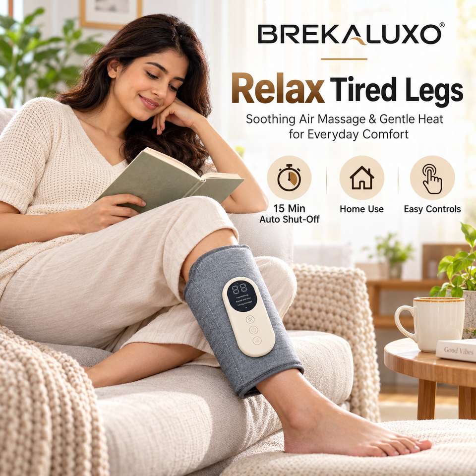 Heating Compression Machine Brekaluxo Calf Massager Machine with Heating, Kneading & Air ...