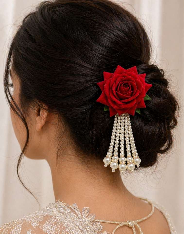 Modern iot Rose Pearl Bridal Hair Combo Hair Accessory Set Price in ...