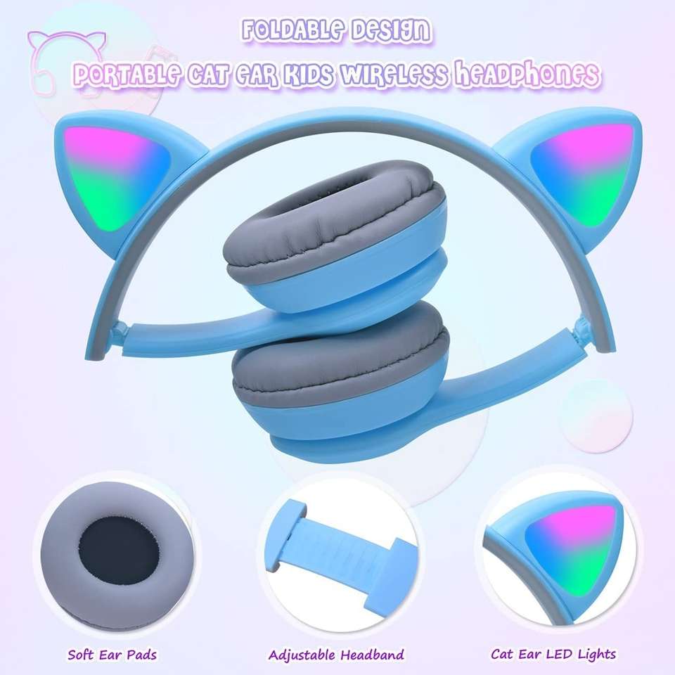 Techpunch Newest Cat Headphones Foldable Headset with Microphone ...