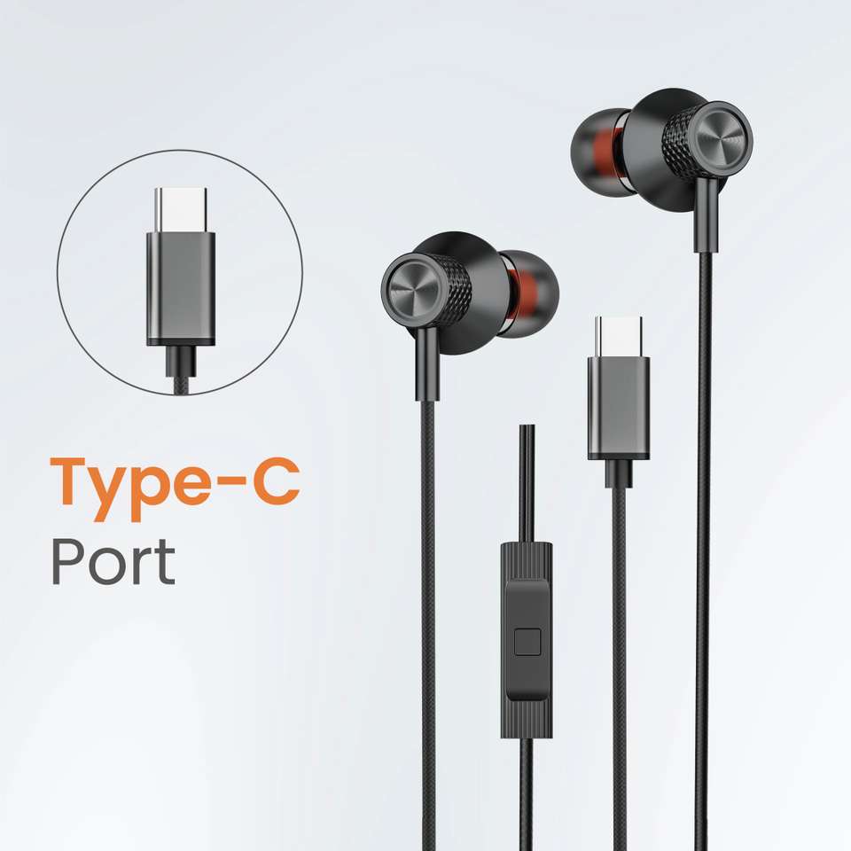 JUST CORSECA SyncBeat Type-C Wired Earphones With 10 mm Driver, Deep ...