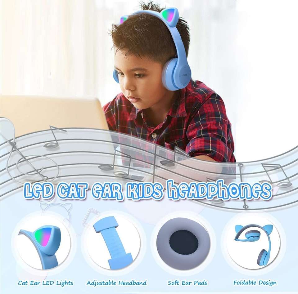 Techpunch Newest Cat Headphones Foldable Headset with Microphone ...