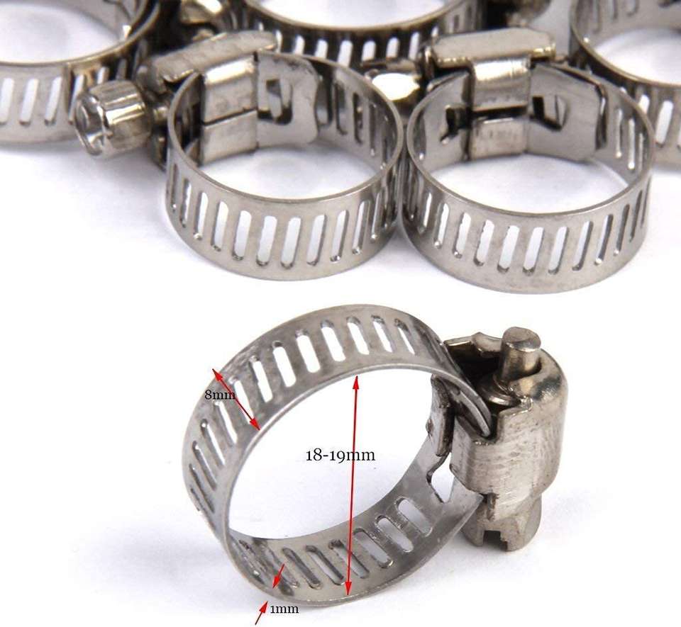 daily vrk Stainless Steel Adjustable Hose Pipe Clips, Spring Clamps, 13 ...