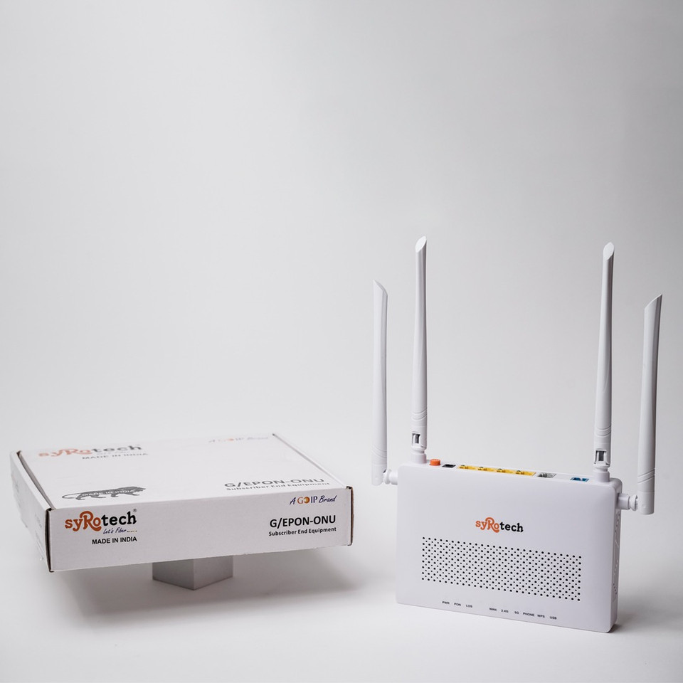 Syrotech SY GPON 2010 WADONT Dual Band XPON ONT with 4 Antenna Fiber ...